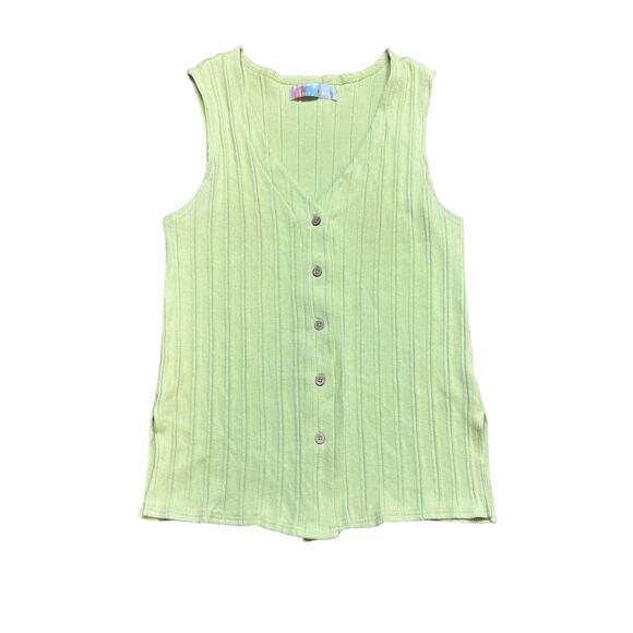 Free People FP Beach Dana Knit Button Up Vest Women's Medium Indie Boho Twee - Picture 1 of 11